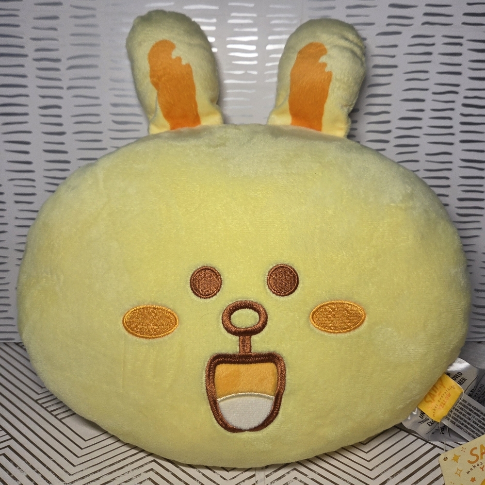 Line Friends Sally Makes Everything Yellow Coni 12" Rabbit Plush Pillow NWT